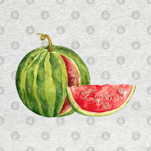 Watercolor watermelon by lisenok